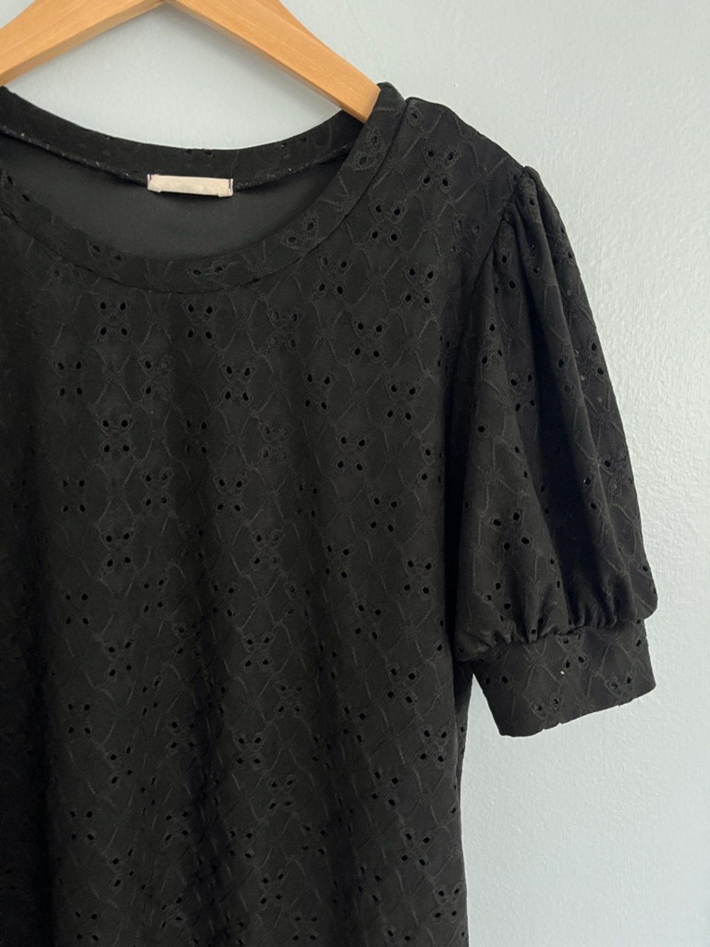Eyelet Puffed Sleeve Blouse